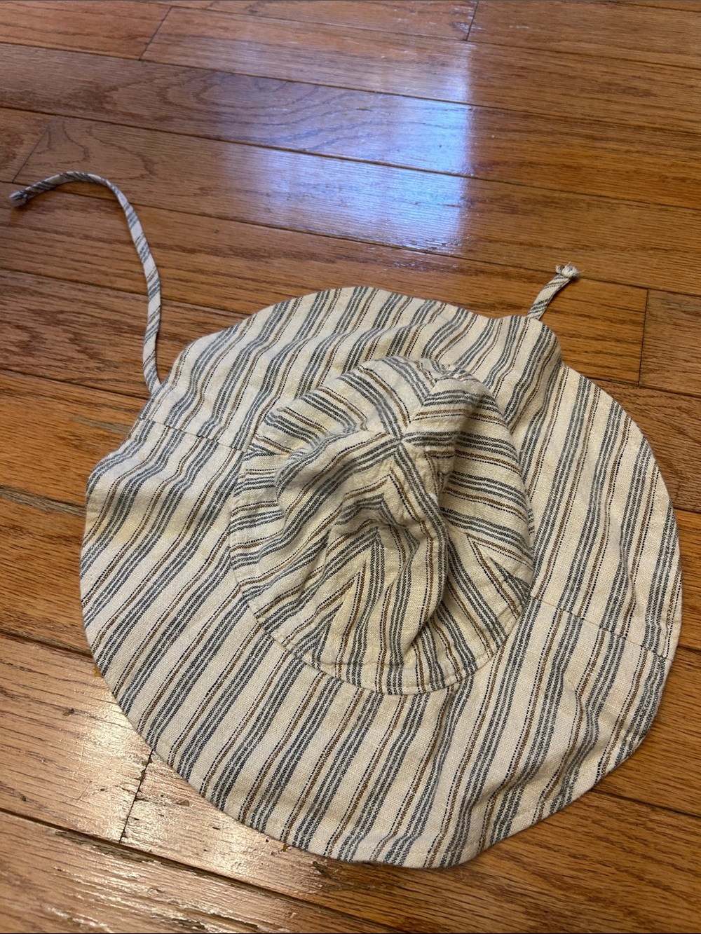 Rylee + Cru Cream Top with Navy and Brown Stripes